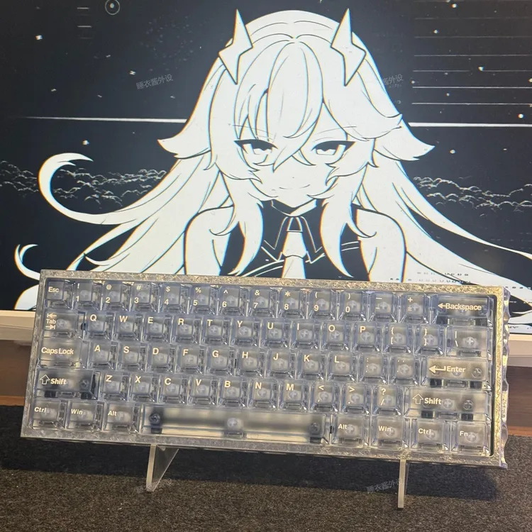 冰川蓝PC雾透键帽移印原厂透光适配wooting美加狮迈从等磁轴键盘