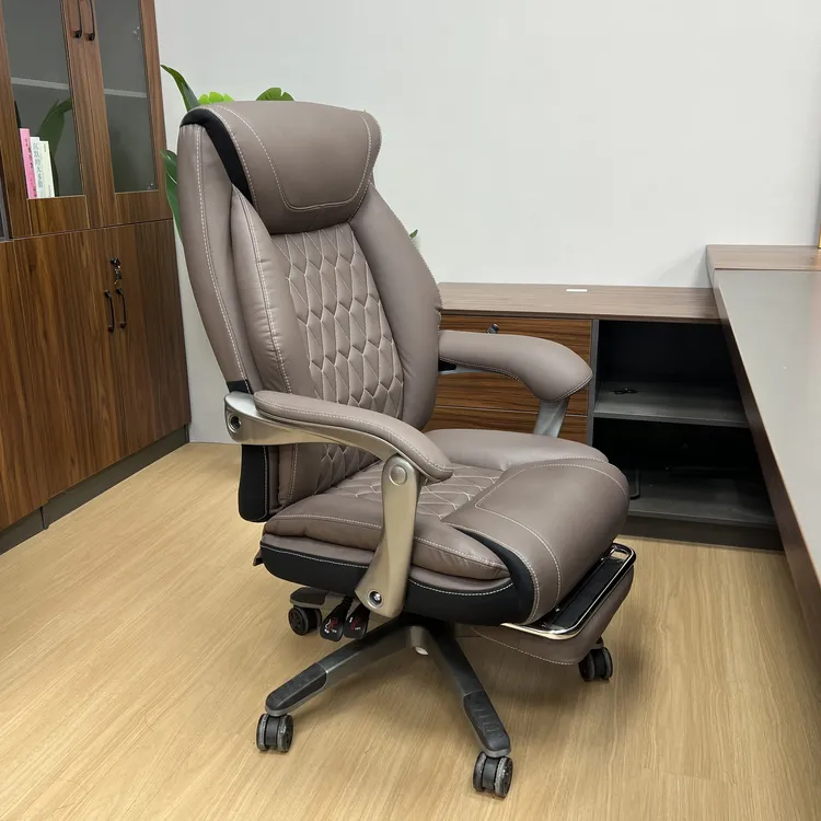 真皮老板椅午睡椅舒适椅子可躺办公椅舒适久坐座椅家用大班椅8002