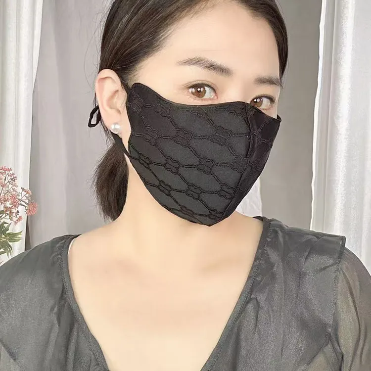 网红爆款重工波纹闪亮时尚秋冬保暖口罩3D立防晒透气可水洗透气