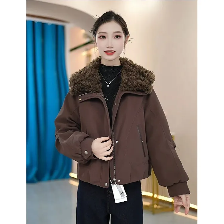 【KL-Q306】2025年新款鸭绒休闲保暖时尚气质款毛领羽绒服外套