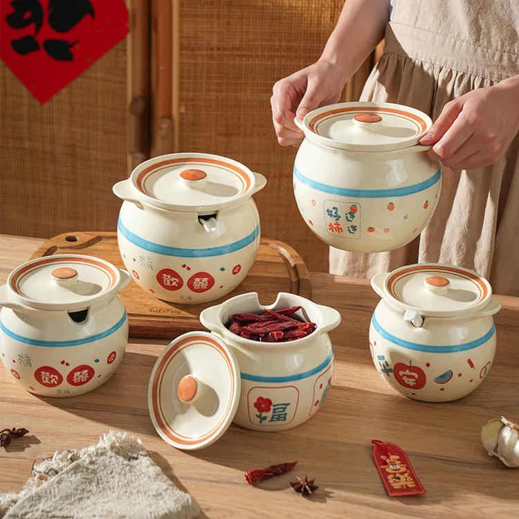 舍里猪油罐家用陶瓷耐高温油罐荤油罐厨房装辣椒油专用罐辣椒罐子