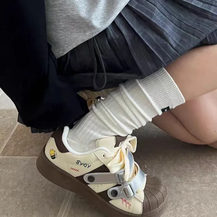 心动鞋子女2025新款春秋爆款ins潮小众百搭潮流德训运动板鞋学生