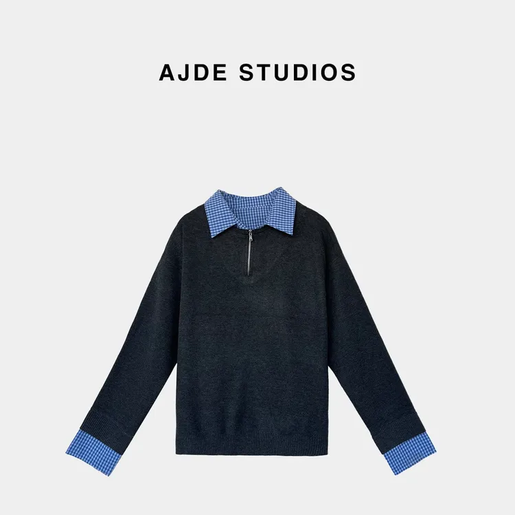 AJDE｜蓝格叠穿毛衫 01秋冬穿搭