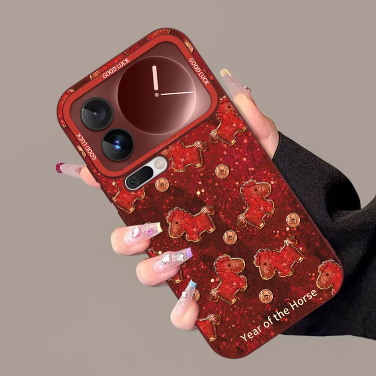 鎏金鸿运马适用小米17手机壳15pro文字17promax国潮15ultra创意套