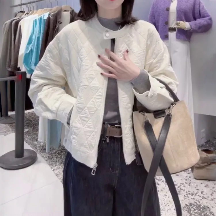 休闲百搭轻薄款棉服外套女2025秋冬新款小个子宽松显瘦短款棉衣潮
