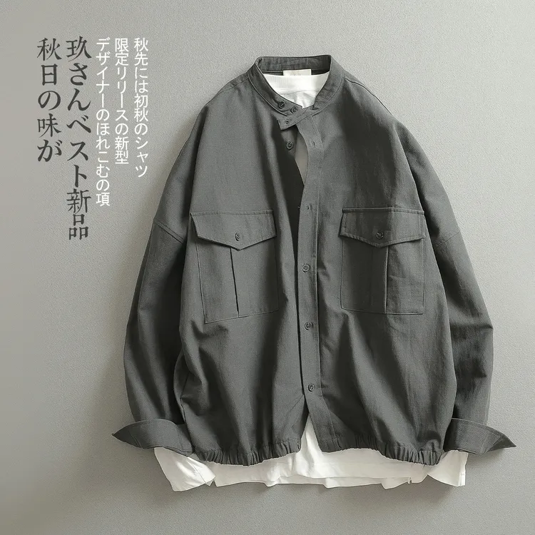 【见川】秋上新「工装风潮」宽松多袋百搭夹克外套 设计师男装高级感