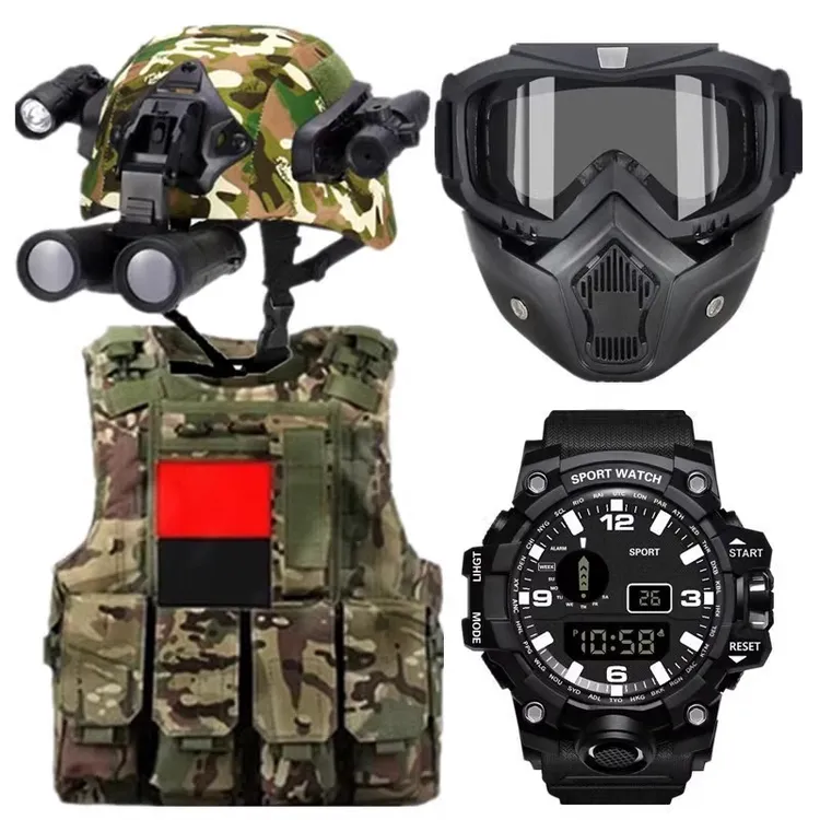 六一儿童节男孩玩具生日礼物男童户外迷彩战术头盔吃鸡甲装备套装