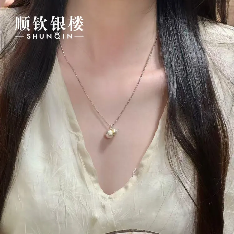 顺钦银楼 吊坠足银 【康安葫芦吊坠】999百搭描金福字小葫芦吊坠