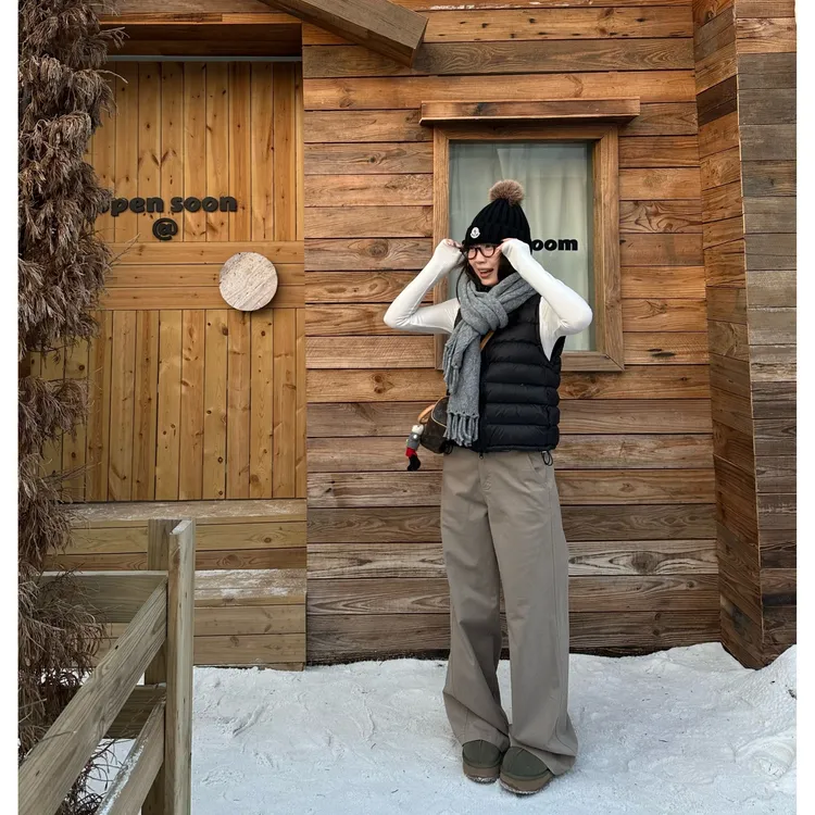 Our2【过冬直筒裤】加绒款设计款百搭简约休闲裤【B7883】