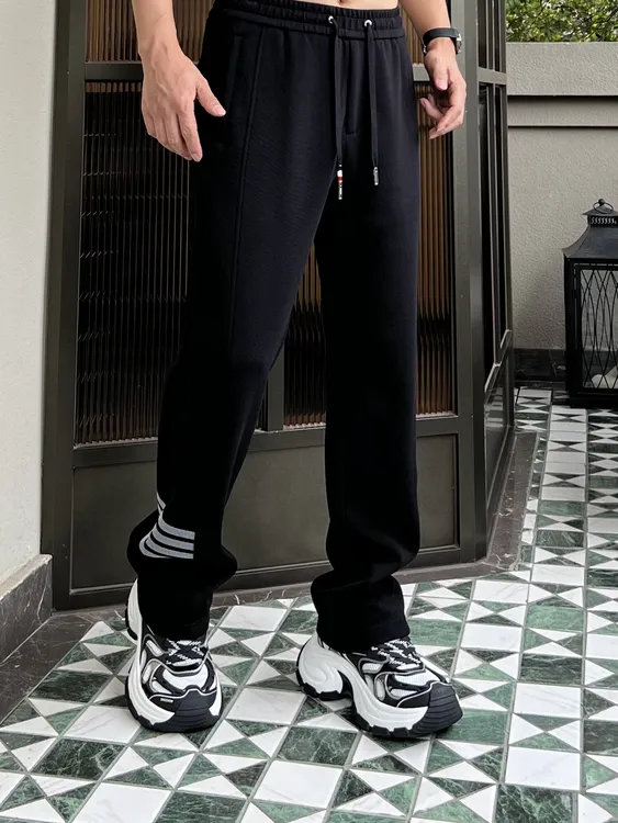 《国际行》2025秋冬男士百搭针织直筒微宽松运动休闲裤