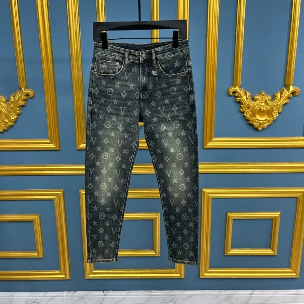 7207男士轻奢欧货修身小脚印花弹力百搭秋冬牛仔裤