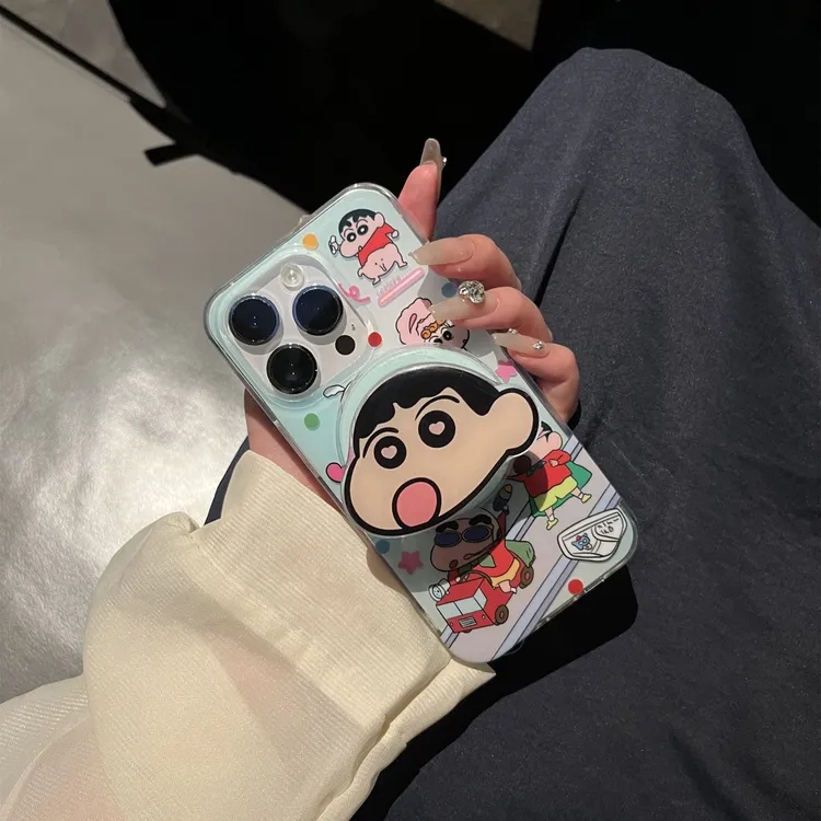 卡通蜡笔小新磁吸苹果手机壳适用iPhone14PROMAX手机壳16PRO