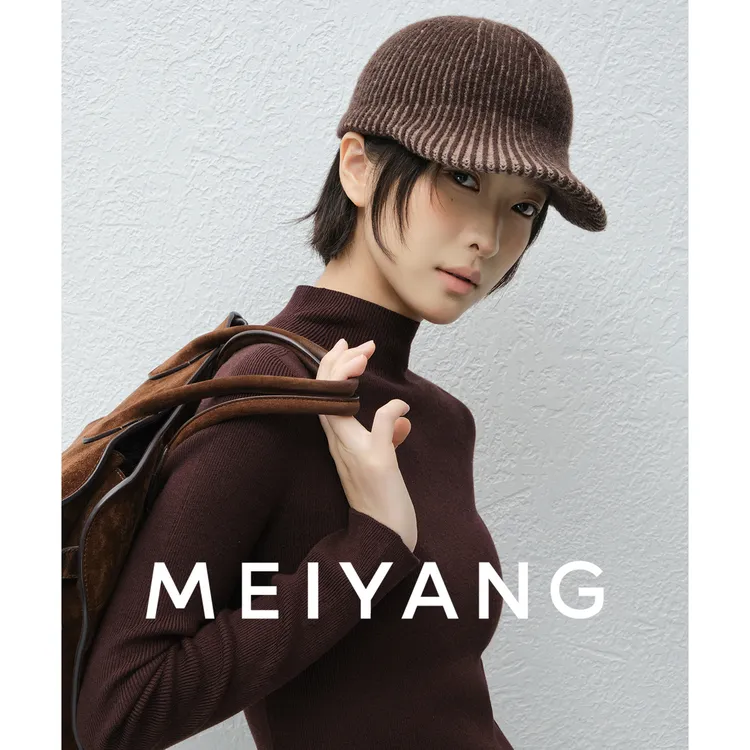 A美洋MEIYANG 楠木针织棒球帽 美利奴绵羊毛_竖条编织鸭舌帽-周四