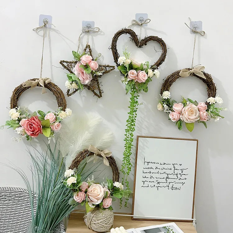 森系花环装饰壁挂幼儿园环创材料店铺壁饰田园风自然角创意挂墙花