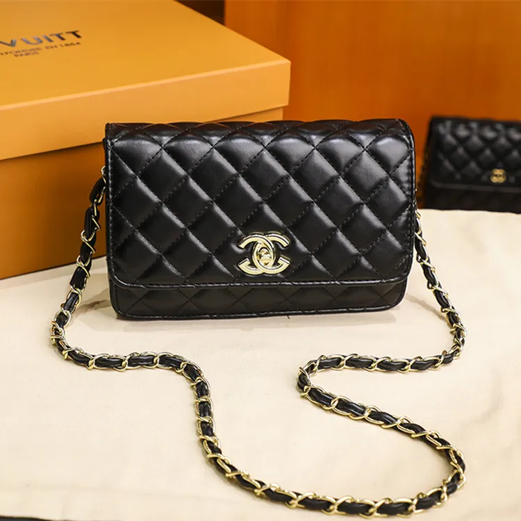 香奈尔小香风包包女2025年新款潮真皮女包菱格链条包时尚百搭斜挎