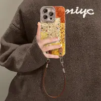 复古碎花适用苹果15华为vivo/oppo小米iPhone16精孔冰川纹手机壳