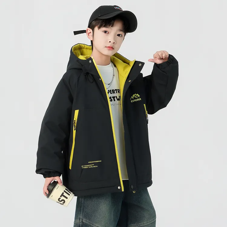 儿童装男童外套秋冬款2025新款冬装加厚派克服男孩冬季中大童加绒