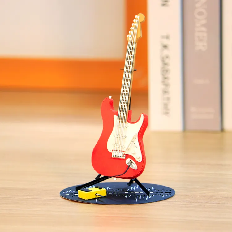 diy乐器系列电吉他3d微缩模型手工拼装纸模生日女生送男生伴手礼