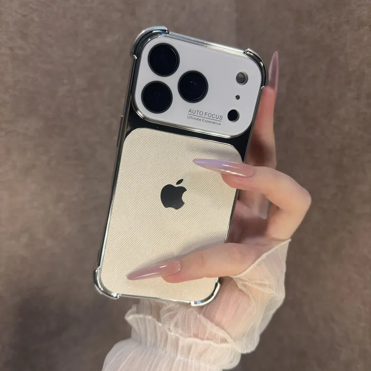 高级感牛仔纹大视窗防摔适用苹果17proMax手机壳全包16小众15女14