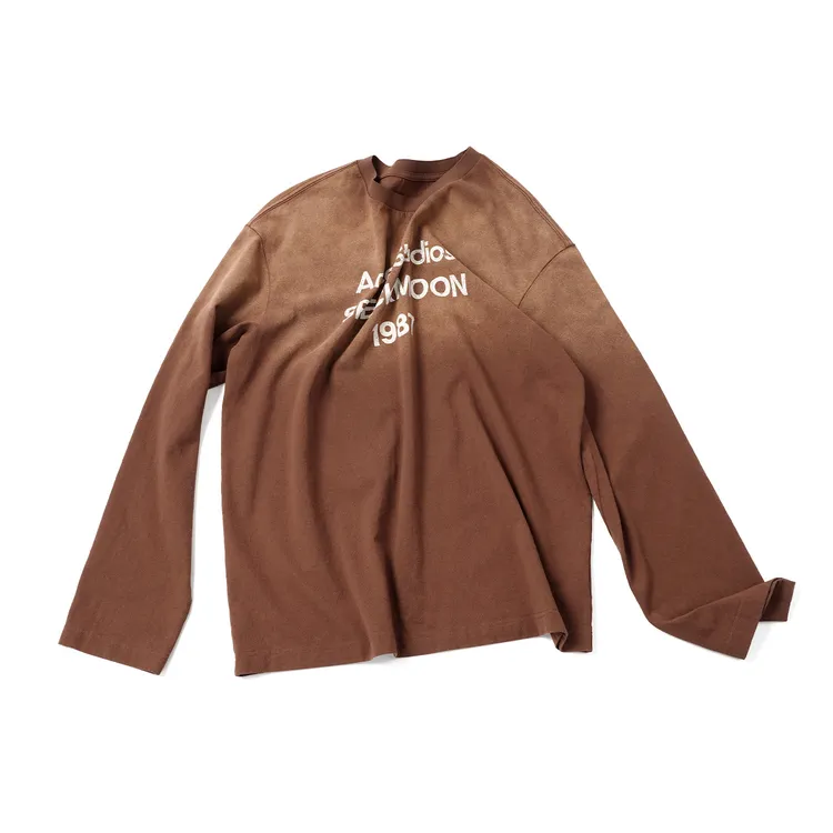 【字母做旧渐变长袖】CXAL56294早秋新款宽松显瘦复古款渐变长袖