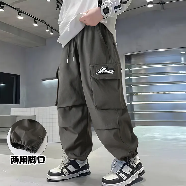 【潮牌清仓】2025秋装新款儿童工装裤时髦长裤中大童痞帅休闲男童