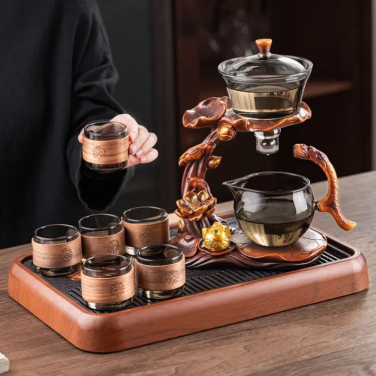 懒人泡茶专用茶具套装玻璃茶壶茶杯功夫家用高档2025新款自动神器