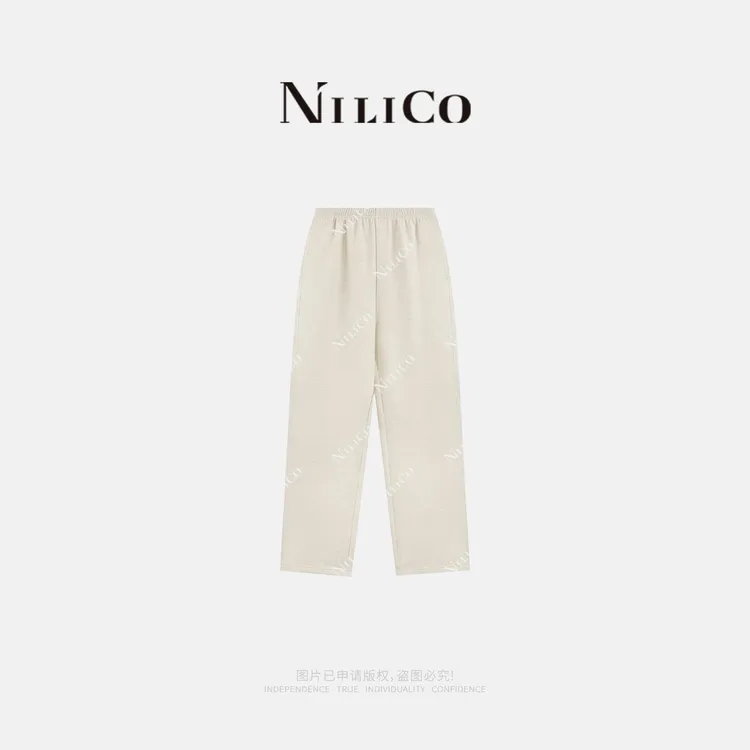 NILICO【轻轻绒语】醋酸羊毛柔软慵懒松弛松紧腰休闲裤
