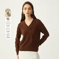 King Deer/鹿王秋季时尚针织休闲国风V领羊绒衫L804168