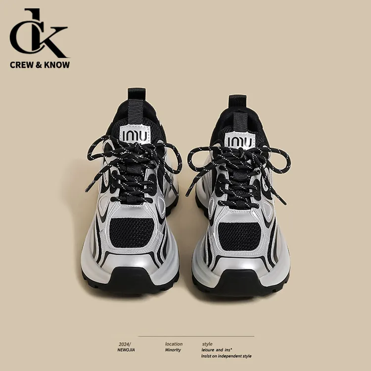 【官网C&K专柜正品】韩系冬季单品厚底老爹鞋女2025秋季小个子百搭