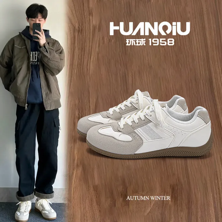 环球复古经典轻便德训鞋男士2025新款网红潮流百搭休闲韩版赛车鞋