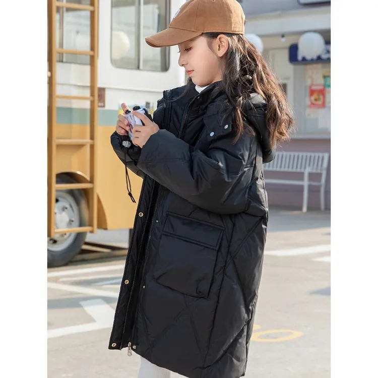 巴拉巴拉男孩女孩2025儿童羽绒服中长款韩版宽松加厚保暖羽绒防寒