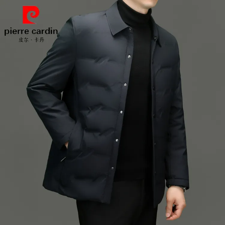 皮尔卡丹男士羽绒服白鸭绒商务休闲夹克男外套冬季保暖男装666888