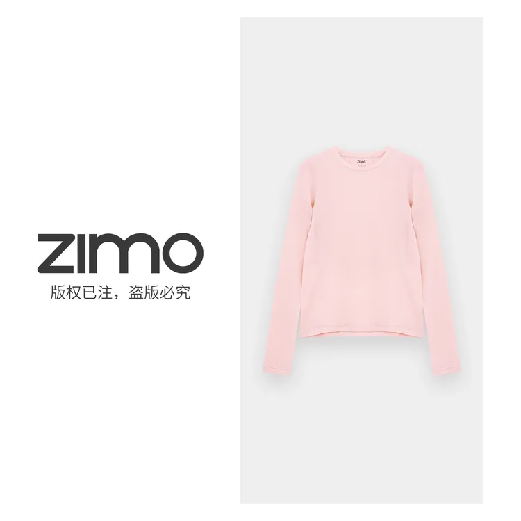 女士抓绒长袖肉桂粉642-zimo-瑜伽健身瑜伽服健身服YFCX642