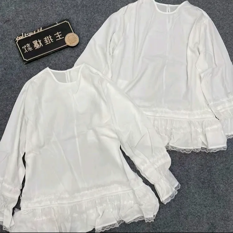 新中式蕾丝拼接春季设计感洋气长袖叠穿百搭打底T恤打底衫女