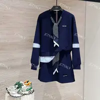 【宠粉价】秋冬新款时尚蓝色休闲气质洋气半身裙套装TZ-462