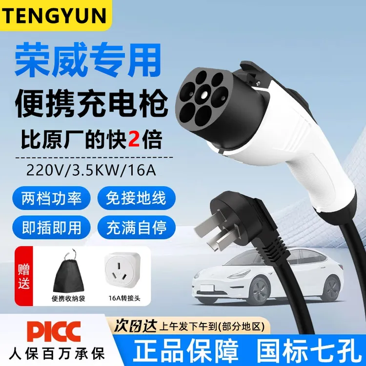 荣威RX5 eRX5/ePLUS/D7充电枪器Ei5i6新能源车便携式随车充免地线