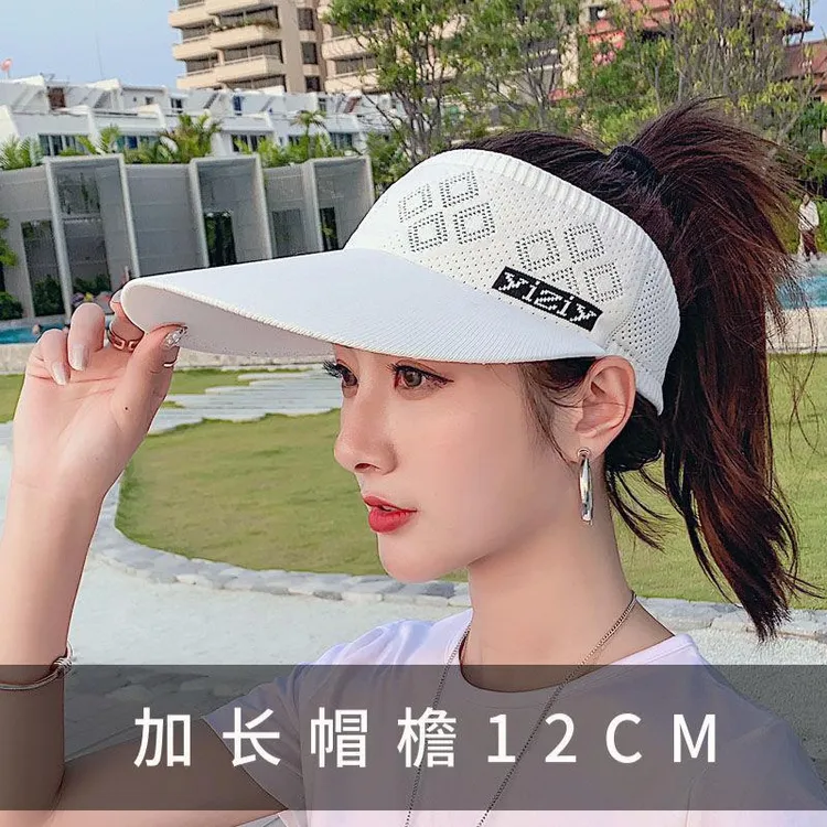 夏天运动跑步空顶帽镂空太阳帽骑车帽遮阳帽透气无顶帽高级帽子