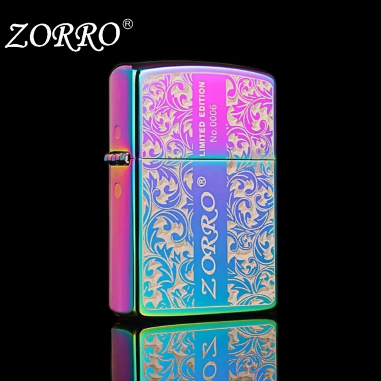 ZORRO佐罗限量版冰机唐草防风燃油打火机送男生日礼物情人节礼品
