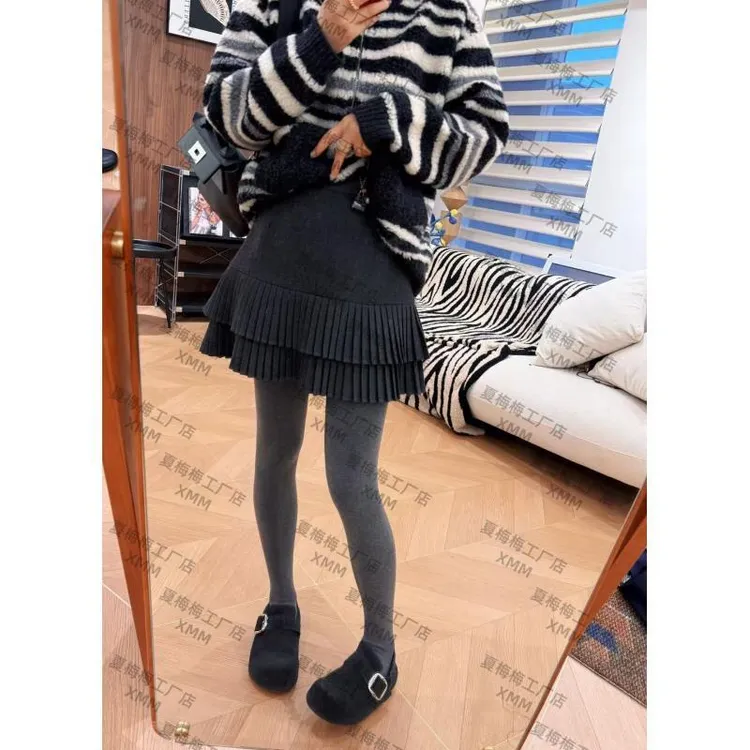 XMM【羊毛半身百褶裙】毛呢潮流洋气秋冬保暖百搭时尚加厚Mm6625771