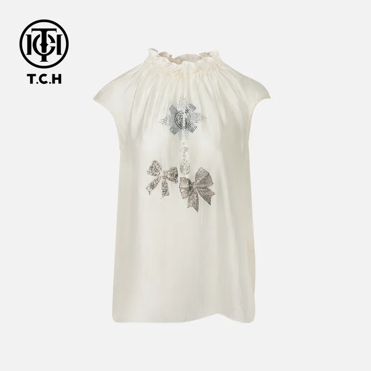 TCH烫钻工艺新时尚淑女百搭新潮流背心女T75B03E1006轻奢tch
