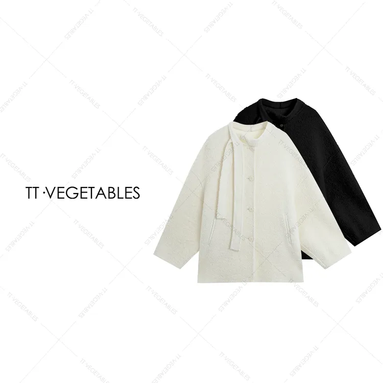 噢芬/小个子 【禾柔】苏力羊驼毛中长款外套肩带厚款毛呢大衣521985