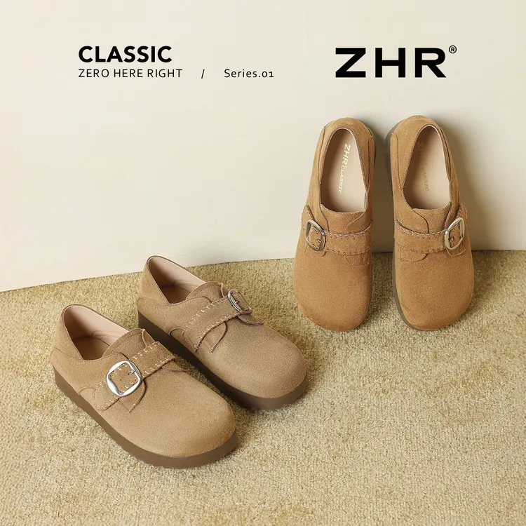 ZHR/则则复古女款勃肯鞋一脚蹬软底秋季厚底女鞋子女ins潮牌百搭