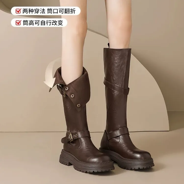 君君两穿长靴跟高5厘米H85W4