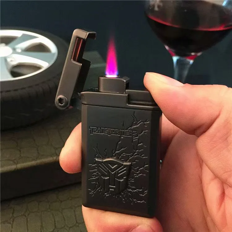 变形金刚浮雕防风金属打火机YR801充气红火电子充气款送男友创意