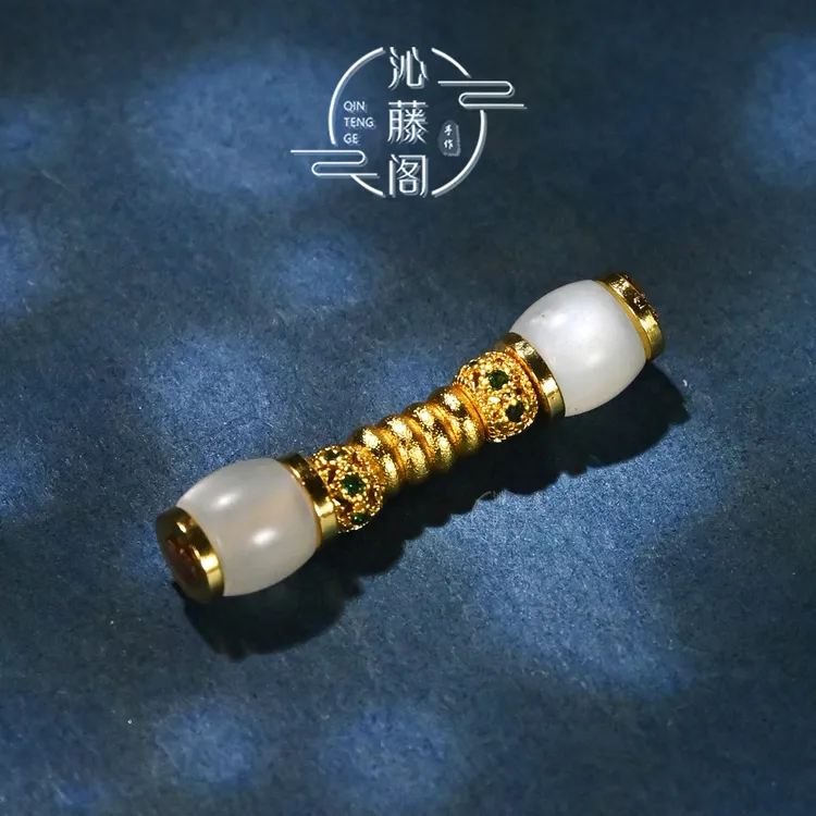 6MM白月光石直切万向轴文玩108手串手持配饰配珠配件三通万向延长