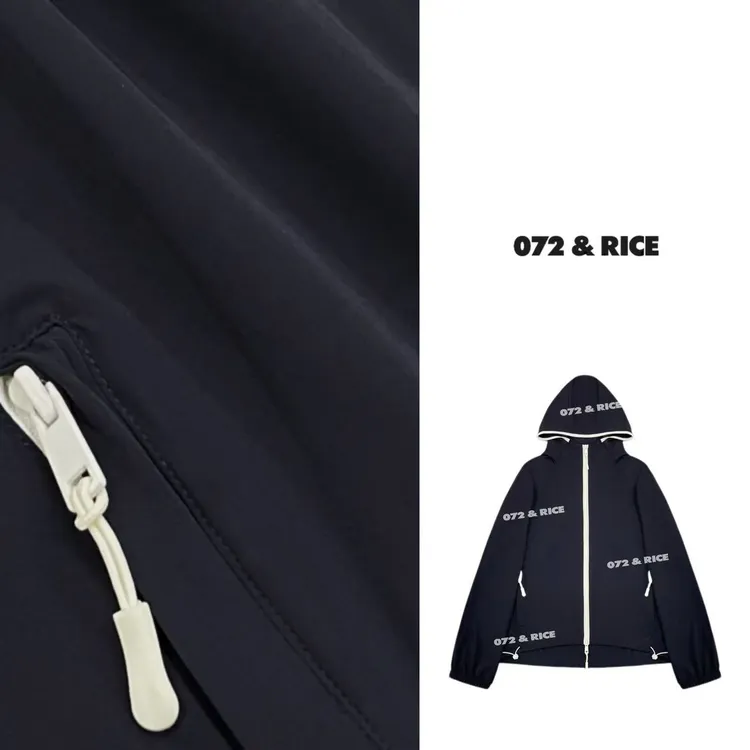 072 & RICE【青丘蓝】秋季休闲连帽拉链长袖外套 Z-32W304