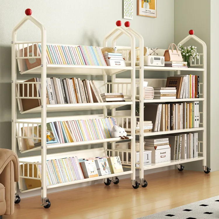 日本儿童书架落地可移动多层放书籍课本文件置物架收纳书柜储物柜