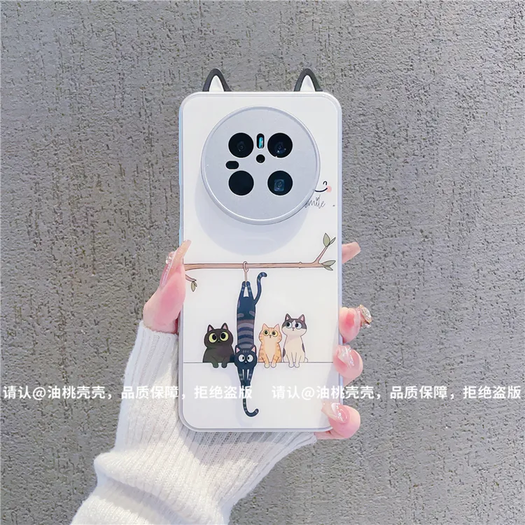 （华为Mat70系列）金属漆玻璃壳适用华为Mate70/70Pro/Pro+手机壳潮