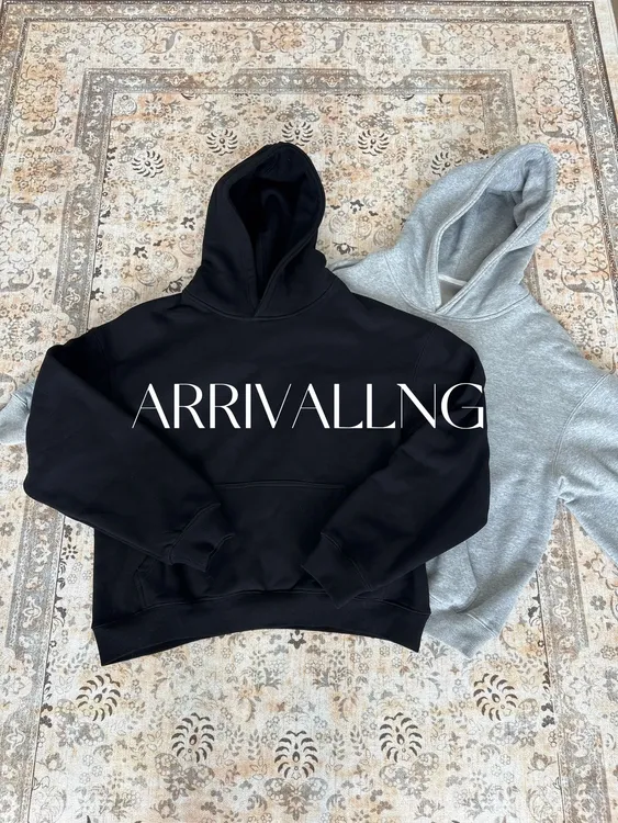 Arrivallng 基础短宽连帽卫衣boxy版型柔软挺阔磨毛BasicHoodie