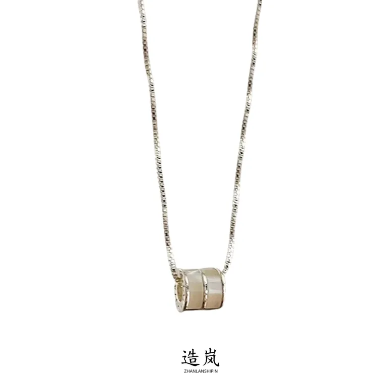 铜合金项链 小蛮腰滴釉项链轻奢高级时尚滚珠吊坠简约气质锁骨链